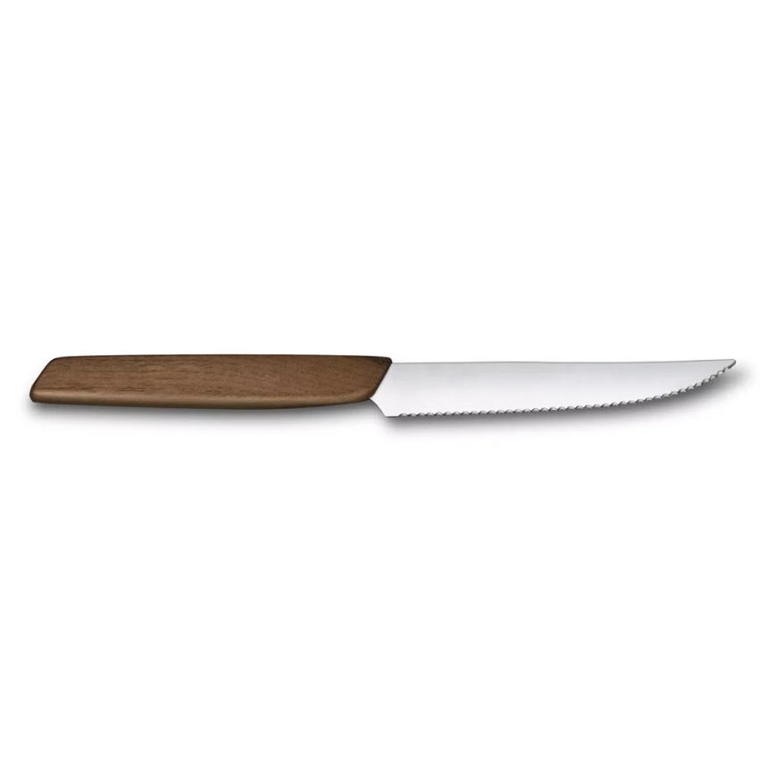 Victorinox - Set di 2 coltelli da bistecca SWISS MODERN, lama 12 cm, manico in noce