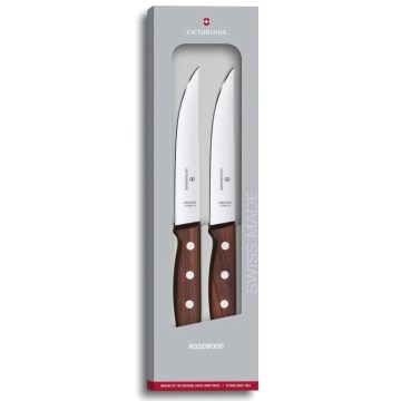 Victorinox - Set di 2 coltelli da bistecca WOOD, lama 14 cm, manico in acero