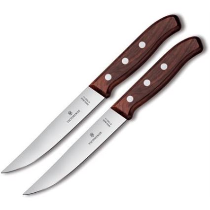 Victorinox - Set di 2 coltelli da bistecca WOOD, lama 14 cm, manico in acero