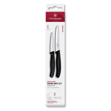 Victorinox - Set di 2 coltelli da cucina per verdure SWISS CLASSIC, nero
