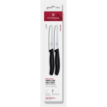 Victorinox - Set di 2 coltelli per verdure SWISS CLASSIC, lama 11 cm, manico nero