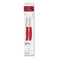 Victorinox - Set di 2 coltelli per verdure SWISS CLASSIC, lama da 8 cm, rosso