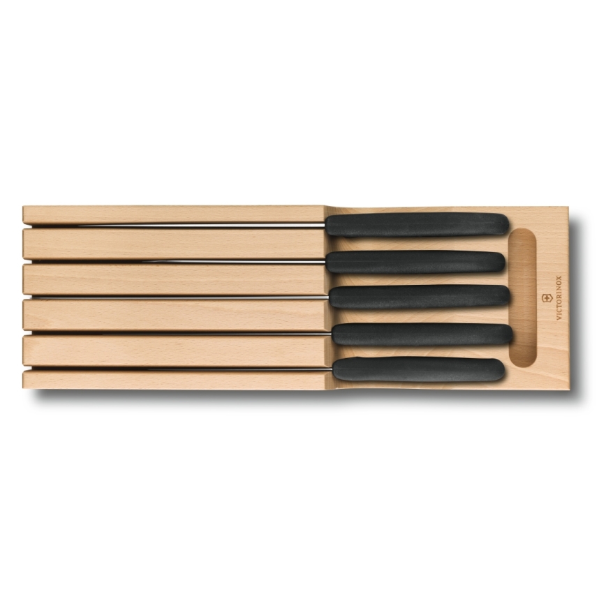 Victorinox - Set di 6 coltelli da cucina con ceppo in faggio/beige