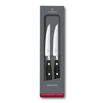 Victorinox - Set di coltelli da bistecca GRAND MAITRE 12 cm, 2 pezzi, nero