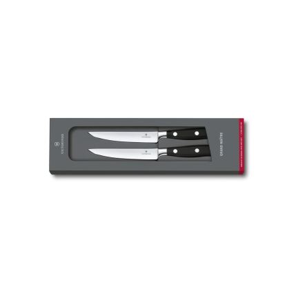 Victorinox - Set di coltelli da bistecca GRAND MAITRE 12 cm, 2 pezzi, nero