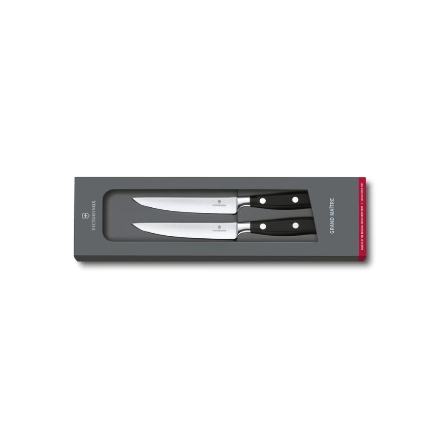 Victorinox - Set di coltelli da bistecca GRAND MAITRE 12 cm, 2 pezzi, nero