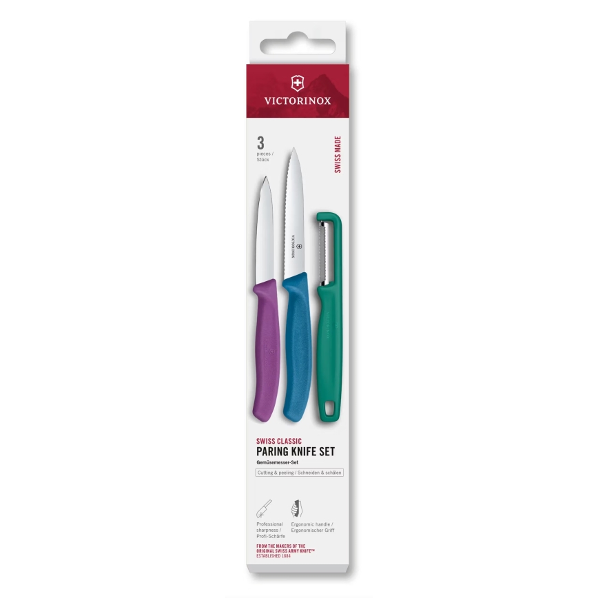 Victorinox - Set di coltelli da cucina con pelaverdure SWISS CLASSIC 3 pezzi multicolore