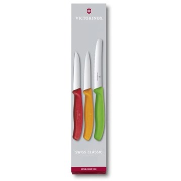 Victorinox - Set di coltelli da cucina per verdure 3 pezzi colori assortiti