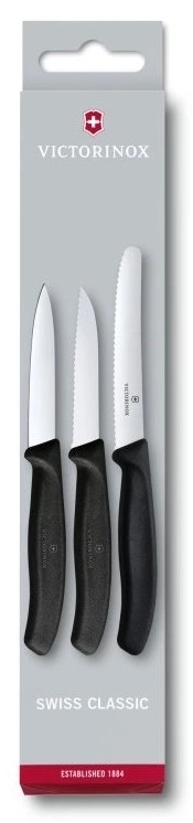 Victorinox - Set di coltelli da cucina per verdure 3 pz nero