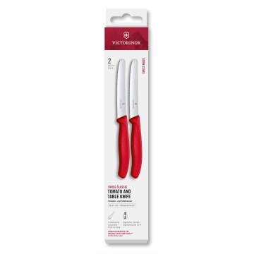 Victorinox - Set di coltelli da cucina per verdure SWISS CLASSIC 11 cm, 2 pezzi, rosso