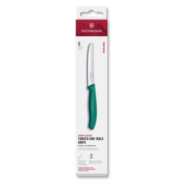 Victorinox - Set di coltelli da cucina per verdure SWISS CLASSIC 11 cm, 6 pezzi, turchese