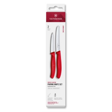 Victorinox - Set di coltelli da cucina per verdure SWISS CLASSIC, 2 pezzi, rosso