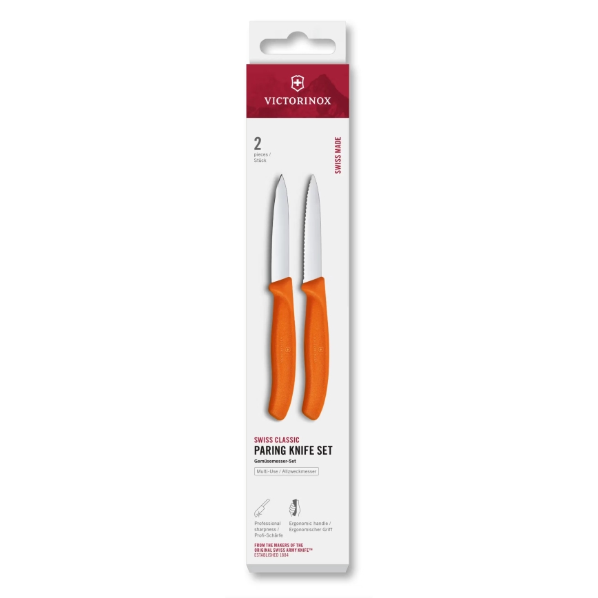 Victorinox - Set di coltelli da cucina per verdure SWISS CLASSIC 8 cm 2 pezzi arancione
