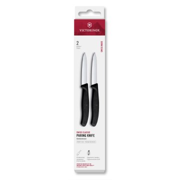 Victorinox - Set di coltelli da cucina per verdure SWISS CLASSIC 8 cm 2 pezzi neri