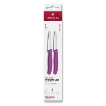 Victorinox - Set di coltelli da cucina per verdure SWISS CLASSIC 8 cm, 2 pezzi, viola