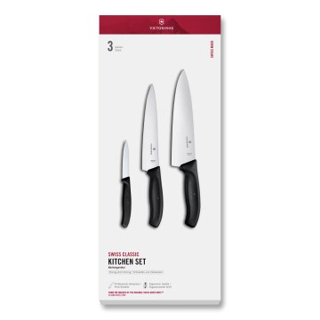 Victorinox - Set di coltelli da cucina SWISS CLASSIC, 3 pezzi, nero