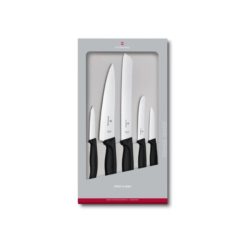 Victorinox - Set di coltelli da cucina SWISS CLASSIC, 5 pezzi, nero