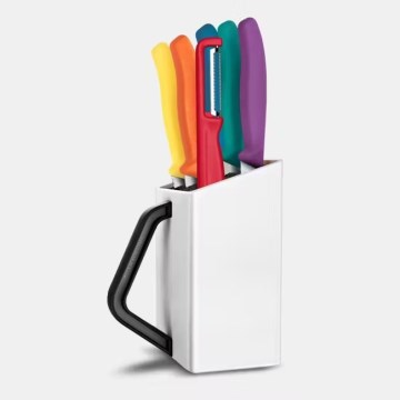 Victorinox - Set di coltelli da cucina SWISS CLASSIC, ceppo portacoltelli incluso, 7 pezzi, multicolore