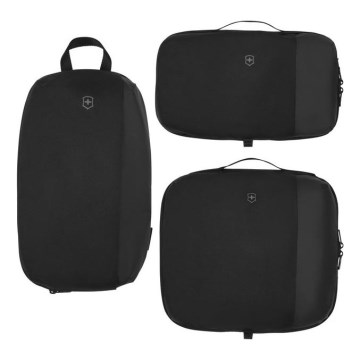 Victorinox - Set di organizer da viaggio Travel Essentials, 3 pezzi, nero