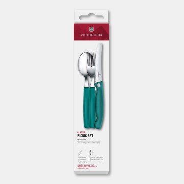 Victorinox - Set di posate da picnic SWISS CLASSIC, 3 pezzi, turchese