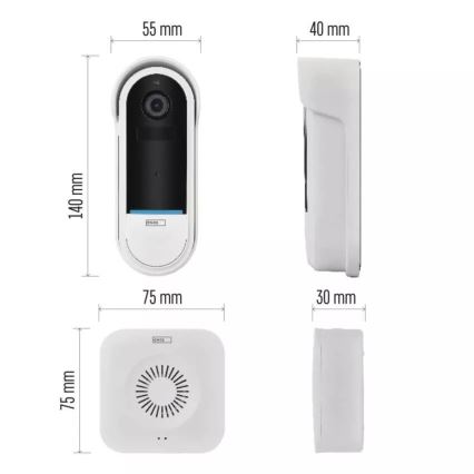 Videocitofono wireless con sensore di movimento GoSmart 5V 3xAA IP65 Wi-Fi Tuya