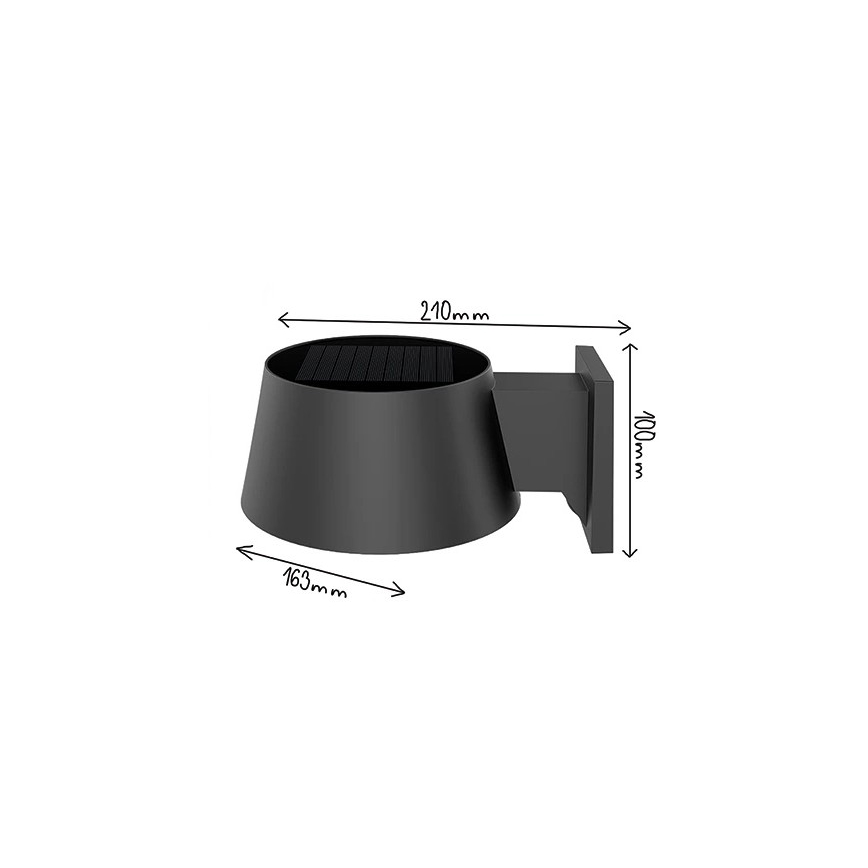Viking - Lampada da parete solare LED dimmerabile con sensore LED/1W/3,7V IP44 4000K 2000 mAh