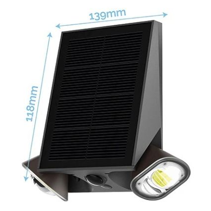 Viking - Lampada solare da parete LED dimmerabile, flessibile, con sensore LED/1,3W/3,7V IP44 4000K 2000 mAh