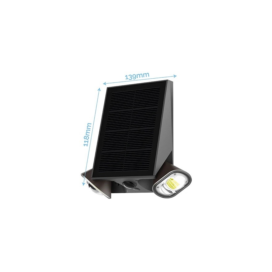 Viking - Lampada solare da parete LED dimmerabile, flessibile, con sensore LED/1,3W/3,7V IP44 4000K 2000 mAh