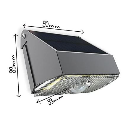 Viking - Applique solare LED con sensore LED/3,7V IP54 3000/4000K 2000 mAh