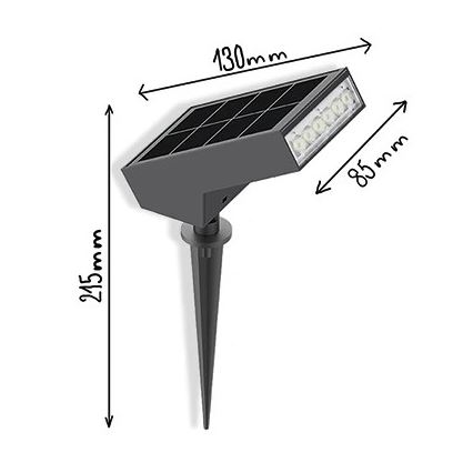 Viking - Lampada solare a LED 1,4W/3,7V IP65 3000K
