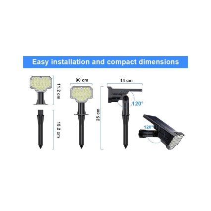 Viking - Lampada solare LED/1W/3,7V IP65 6000K 2200 mAh