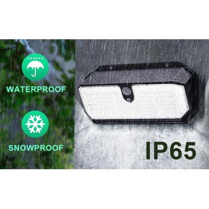 Viking - Lampada da parete solare a LED con sensore LED/2W/3,7V IP65 6000K 2200 mAh