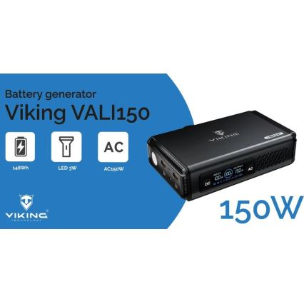 Viking - Stazione di ricarica con display a LED Power Delivery 148 Wh