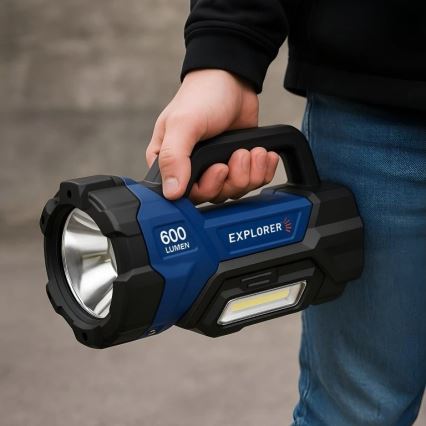 Viking - Torcia ricaricabile dimmerabile a LED/5V IPX4 1000 lm 8000 mAh