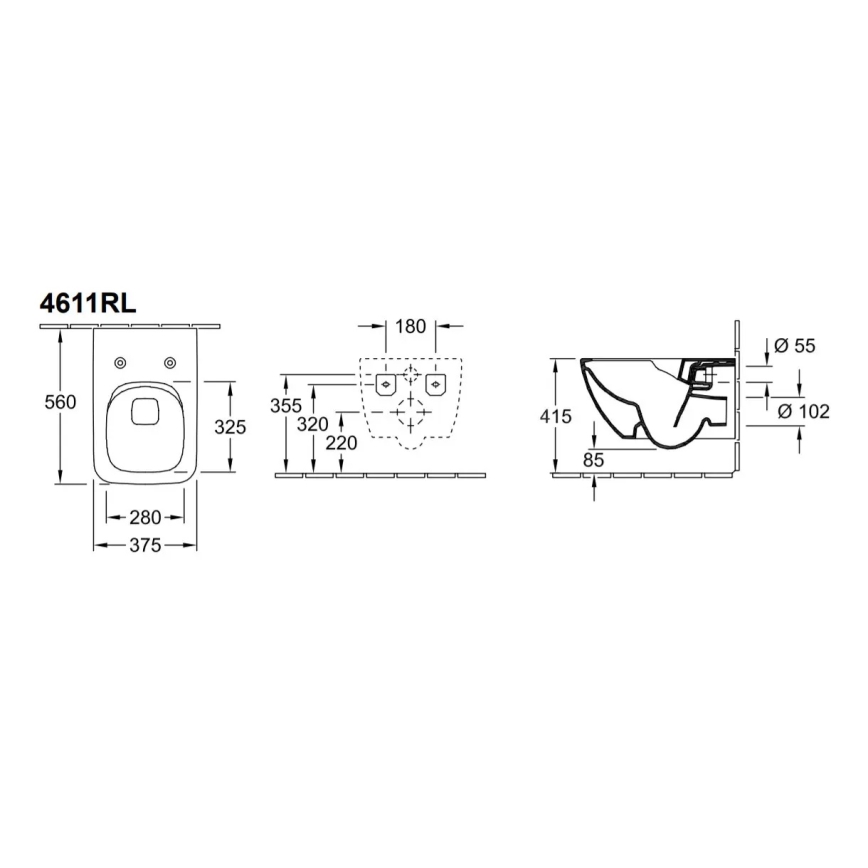 Villeroy & Boch 4611RLR1 - WC sospeso con sedile SoftClose VENTICELLO, in ceramica, bianco