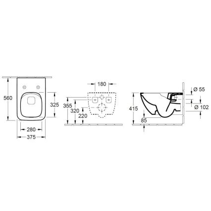 Villeroy & Boch 4611RS01 - WC sospeso VENTICELLO con sedile SoftClose, in ceramica, bianco
