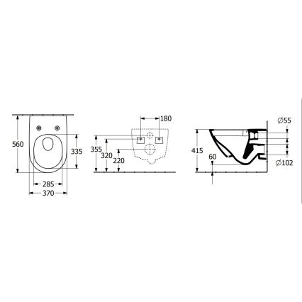Villeroy & Boch 4670T0R1 - WC sospeso SUBWAY 3.0 ceramica/bianco
