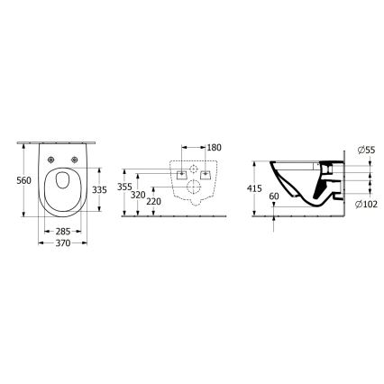 Villeroy & Boch 4670TSR1 - WC sospeso con sedile SoftClose SUBWAY 3.0 ceramica/bianco