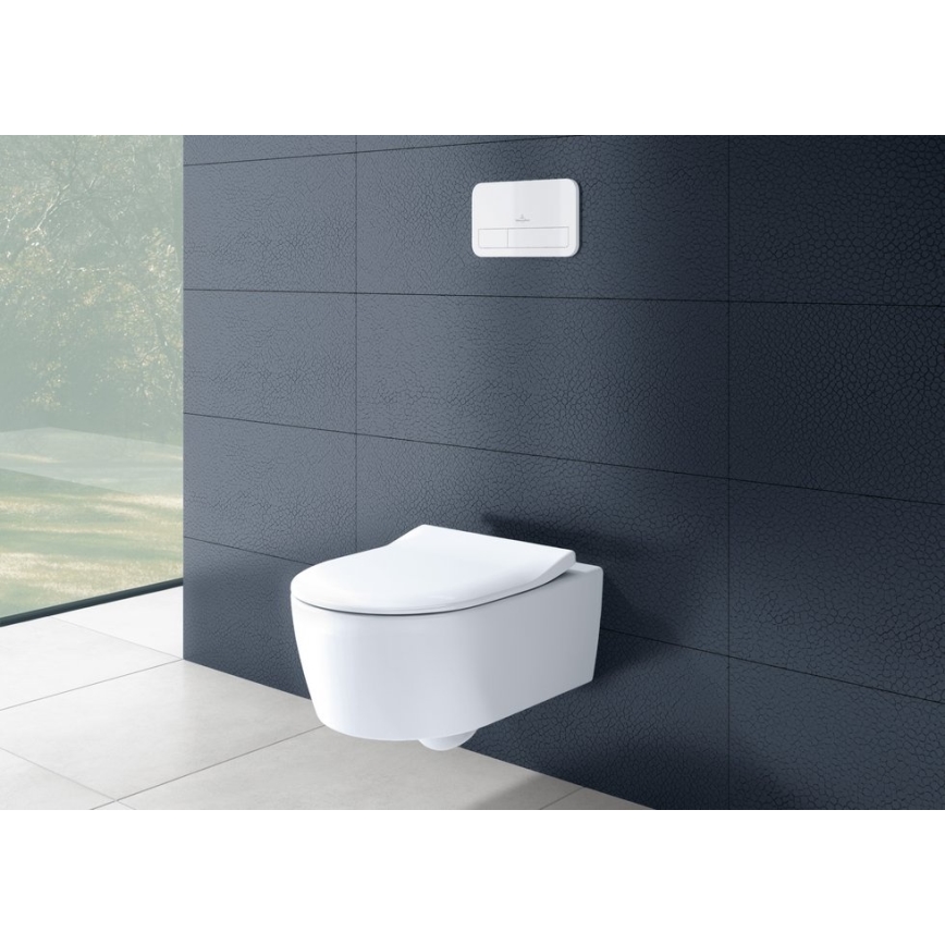 Villeroy & Boch 5656RS01 - Vaso sospeso con sedile SoftClose AVENTO, in ceramica, bianco