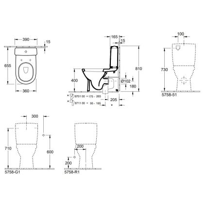 Villeroy & Boch 56581001 - WC combinato O.NOVO in ceramica, bianco