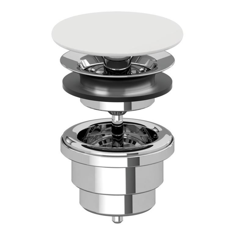 Villeroy & Boch 680800RW - Scarico per lavabo bianco/cromo lucido