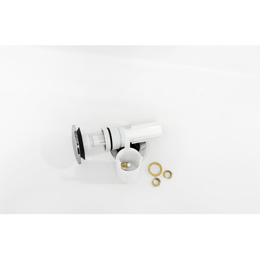 Villeroy & Boch 92198800 - Sifone per lavabo PUSHOPEN cromo lucido/bianco