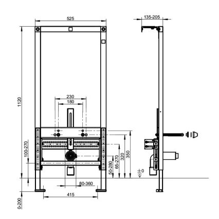 Villeroy & Boch 92214800 - Modulo da incasso per bidet VICONNECT 112 cm