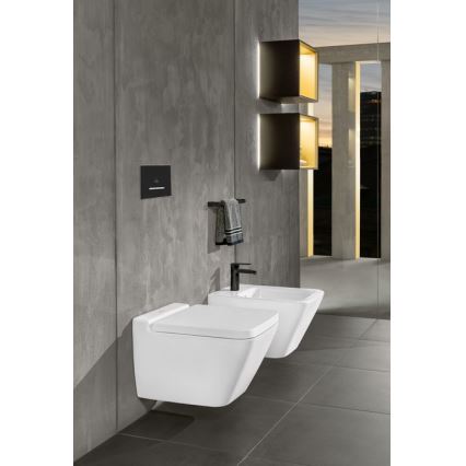 Villeroy & Boch 922169AN - Pulsante di scarico VICONNECT nero opaco/cromo opaco