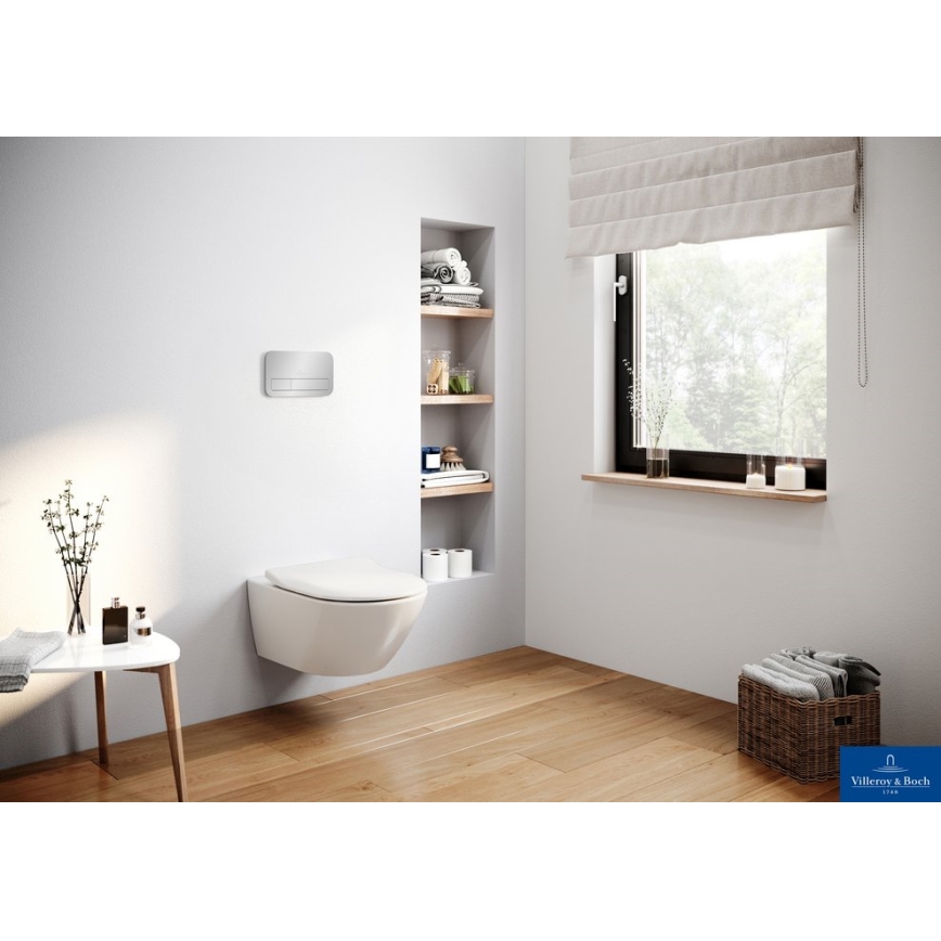 Villeroy & Boch 92249061 - Pulsante di scarico VICONNECT, finitura cromo lucido