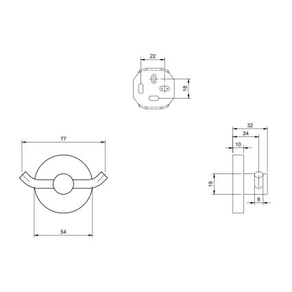 Villeroy & Boch TVA15101200061 - Gancio da parete ELEMENTS, finitura cromo lucido