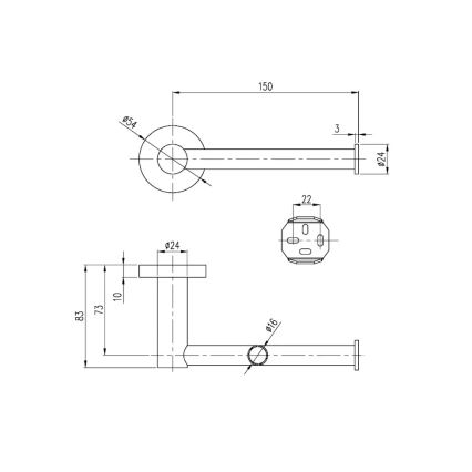 Villeroy & Boch TVA15101400061 - Porta carta igienica ELEMENTS cromo lucido