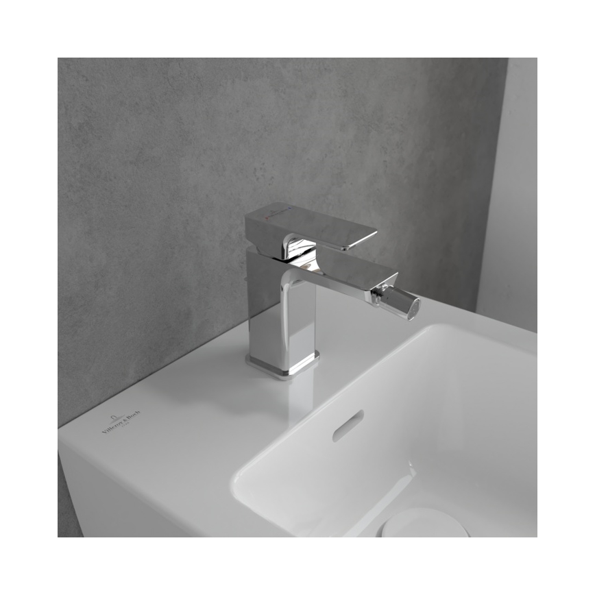 Villeroy & Boch TVB11200100061 - Miscelatore per bidet + piletta SUBWAY 3.0 cromo lucido