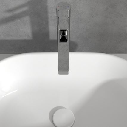 Villeroy & Boch TVW10300500061 - Miscelatore per lavabo + piletta ARCHITECTURA 32,9 cm cromo lucido
