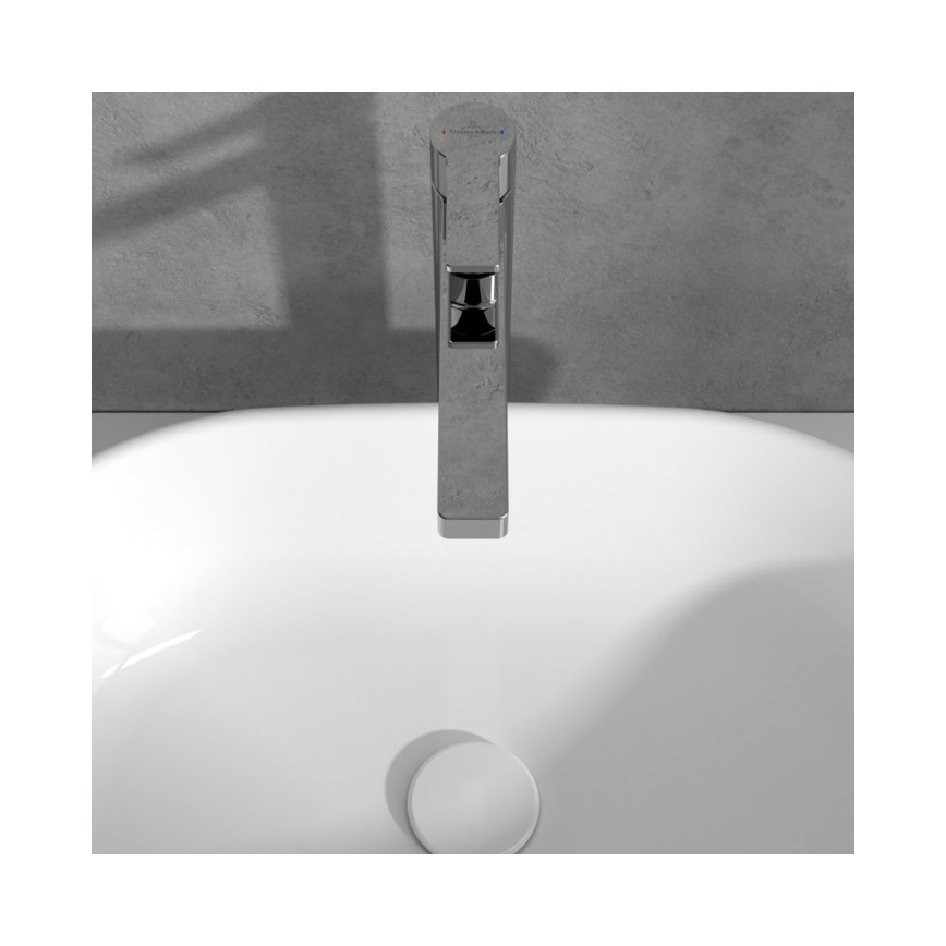 Villeroy & Boch TVW10300500061 - Miscelatore per lavabo + piletta ARCHITECTURA 32,9 cm cromo lucido